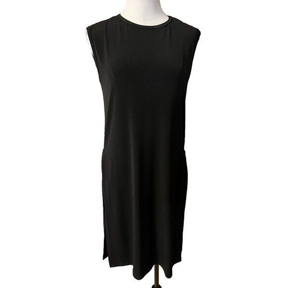 Anthropologie Clara Sun Woo Dress Black XS Extra Small Stretch Sleeveless - Picture 1 of 9